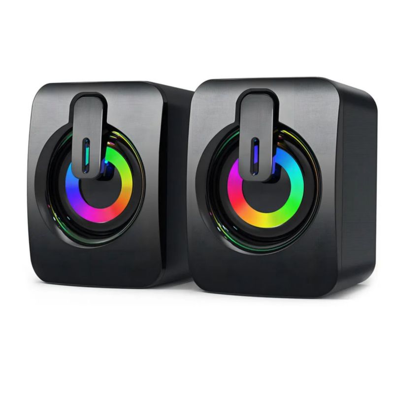 Bocina Rgb De Bocina De Multimedia Para Computadora Led, Color Negro