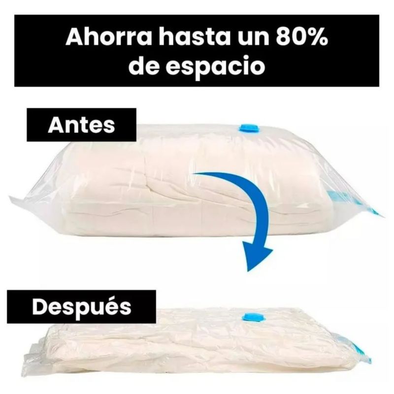Bolsas Almacenamiento Al Vacío 18 Pzs Ropa Y Edredón+ Bomba, Color Azul