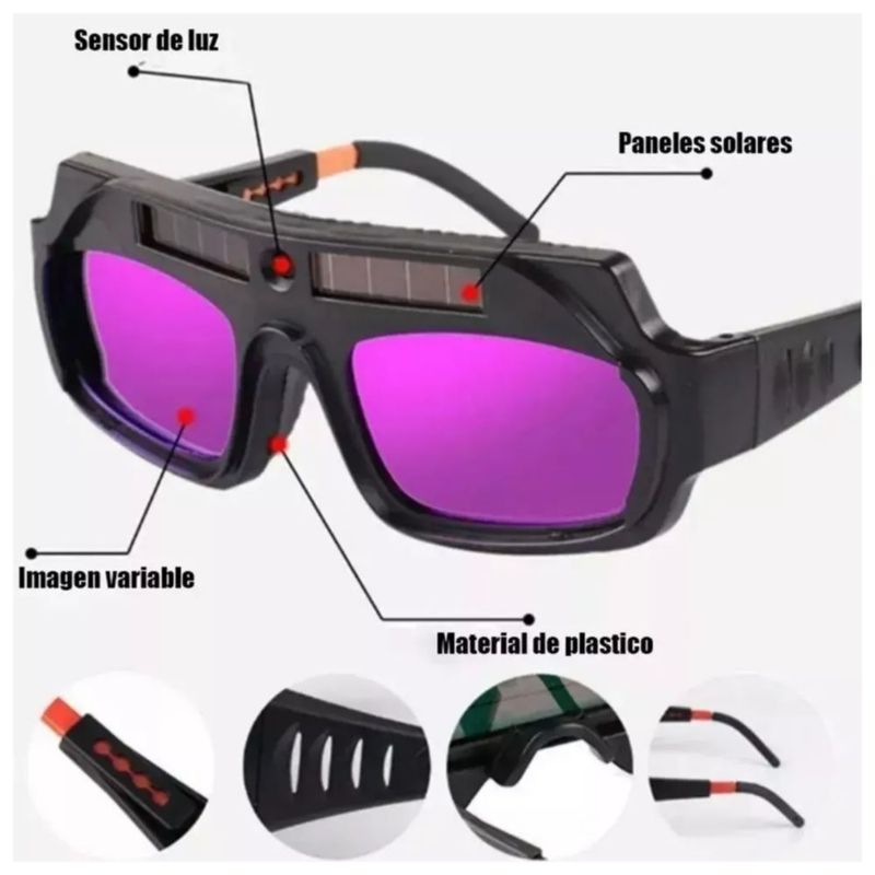 Gafas Lentes De Seguridad Para Soldar Electrónica Solar Auto, Color Negro