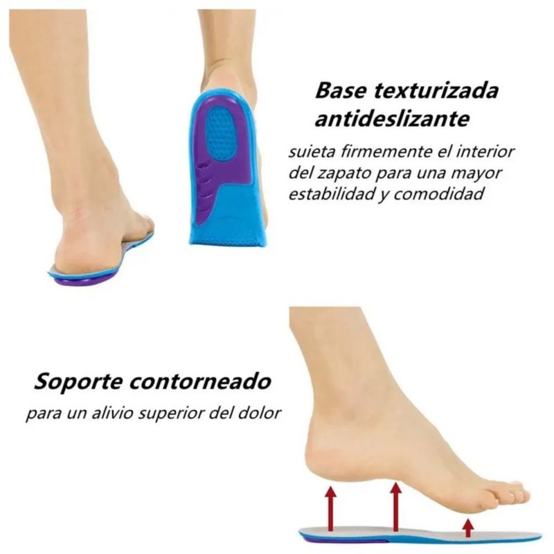 Plantilla De Gel Descanso 24cm-31cm Azul 2 Pares XL Color Azul