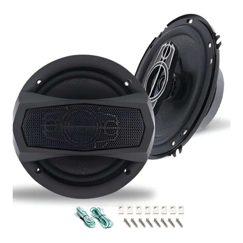 Juego De Bocinas Para Carros 4-way 6 Alta Sensibilidad 350w, Color Negro