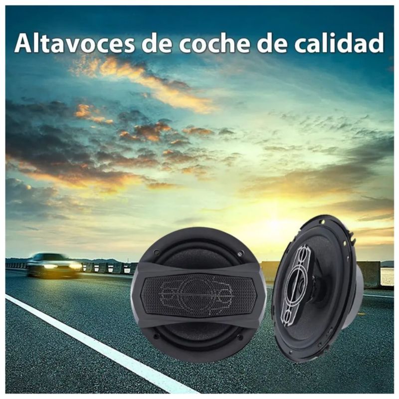 Juego De Bocinas Para Carros 4-way 6 Alta Sensibilidad 350w, Color Negro