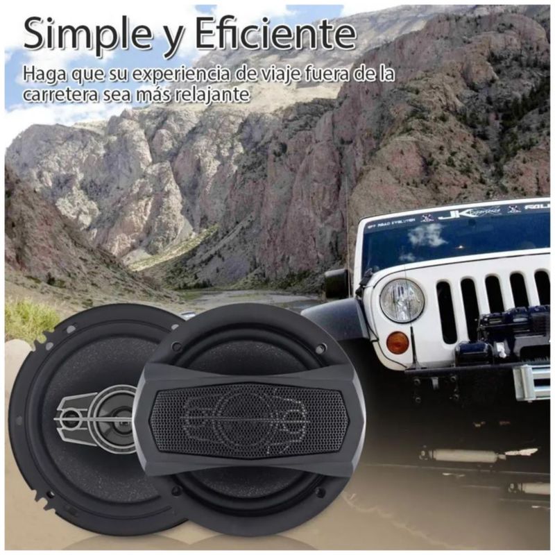 Juego De Bocinas Para Carros 4-way 6 Alta Sensibilidad 350w, Color Negro
