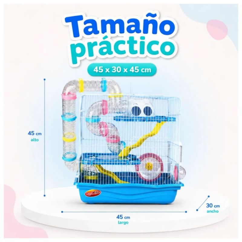 Jaula para Hámster con Rueda Y Accesorios Color Azul