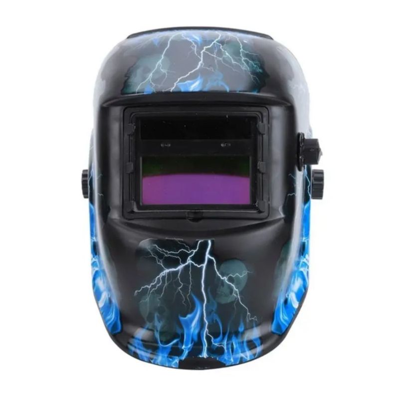 Careta Electrónica Soldar Automática Rayos, Color Negro/Azul