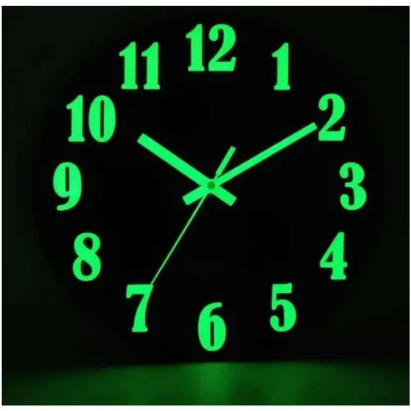 Reloj De Pared Moderno Con Luz Nocturna Madera, Color Marrón