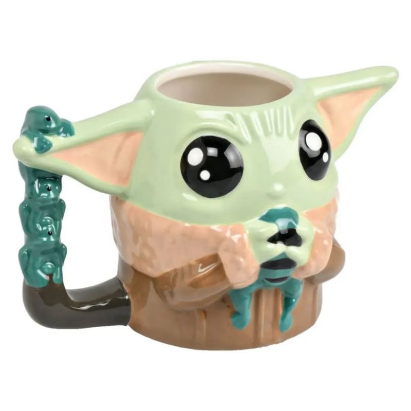 Taza Baby Yoda Child Mandalorian Star Wars Disney Cerámica, Color Verde