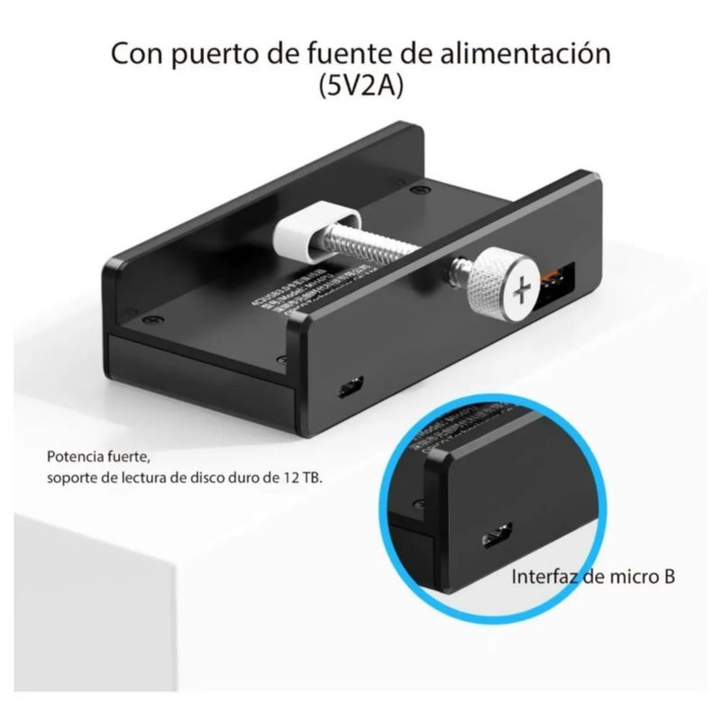 Hubs Usb Aleación De Aluminio 4 Puertos 3.0 Negro