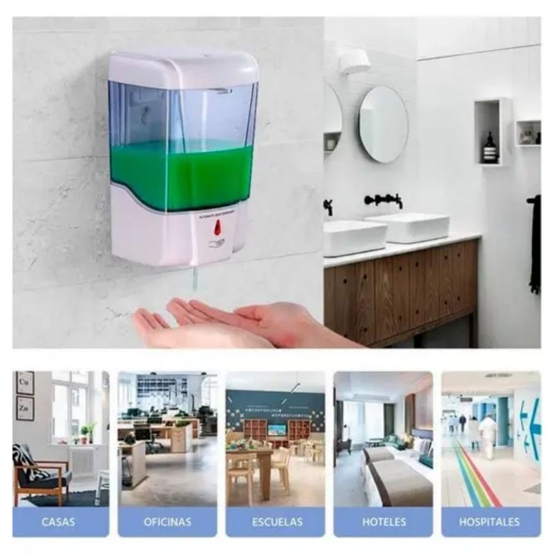 Dispensador Automático De Jabón De Gel Antibacteriano 700ml, Color Blanco