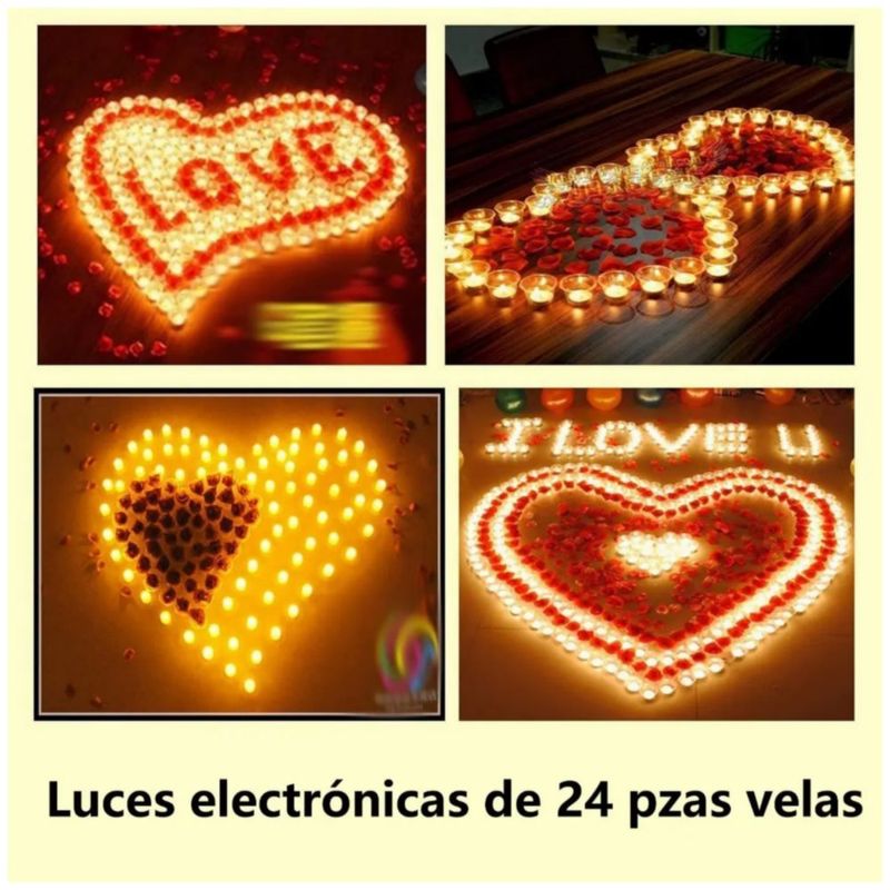 24 Velas Ligeras Eléctricas De Led Con Efecto Llama, Color Amarillo