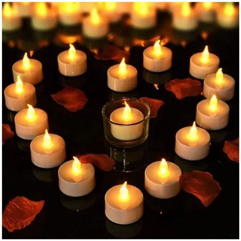 24 Velas Ligeras Eléctricas De Led Con Efecto Llama, Color Amarillo
