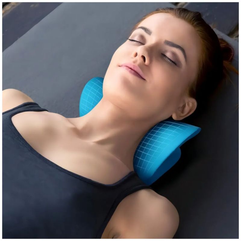 Almohada Cervical Para Dolor De Hombros Color Azul