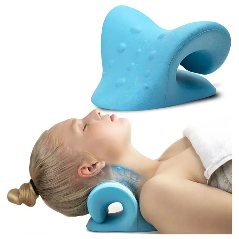 Almohada Cervical Para Dolor De Hombros Color Azul