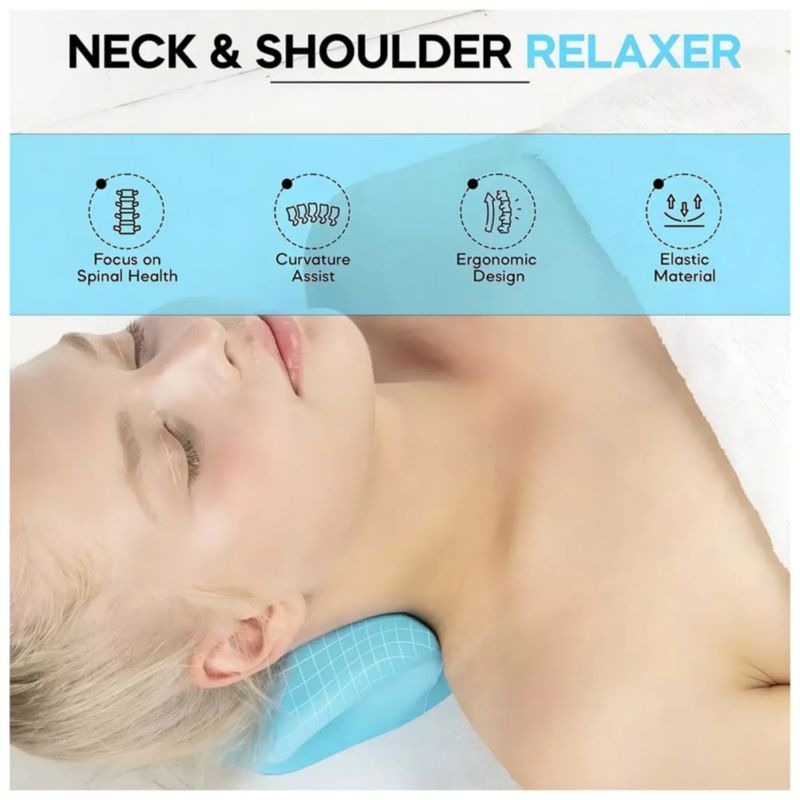 Almohada Cervical Para Dolor De Hombros Color Azul