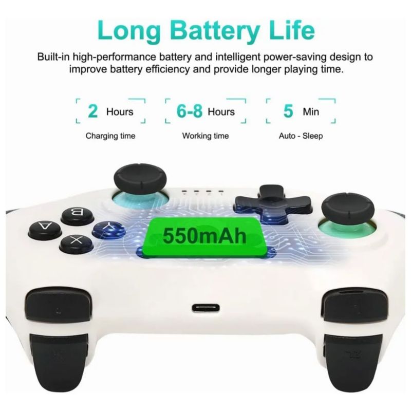 Control Inalámbrico Para Nintendo Switch, Color Blanco Con Negro