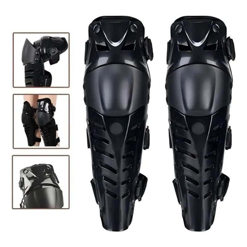 Rodilleras Protectoras Motociclista 1 Par, Color Negro