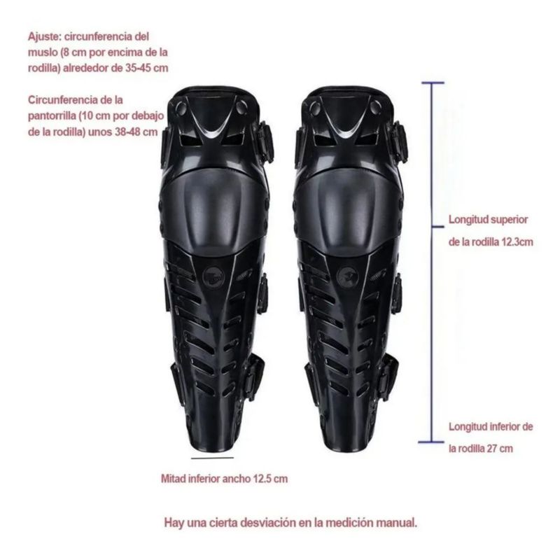 Rodilleras Protectoras Motociclista 1 Par, Color Negro