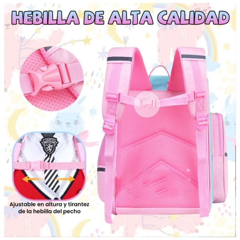 Mochila Infantil Impermeable Niña Unicornio, Color Rosa