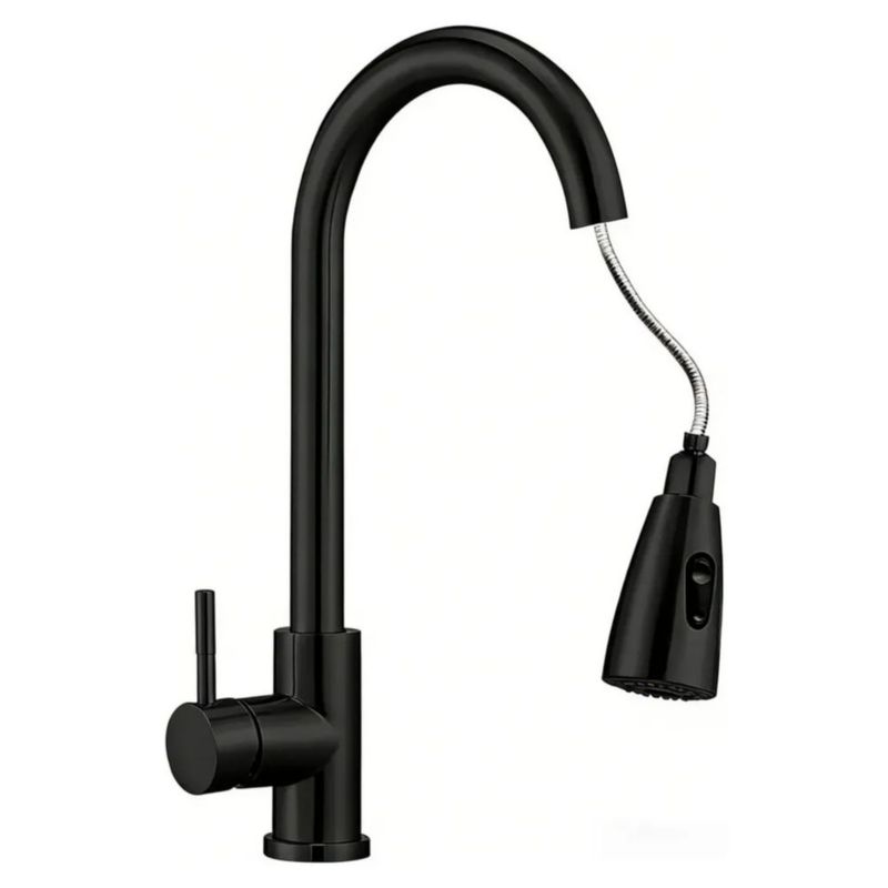 Grifo Mezclador Para Fregadero Flexible Llave De Cocina Color Negro