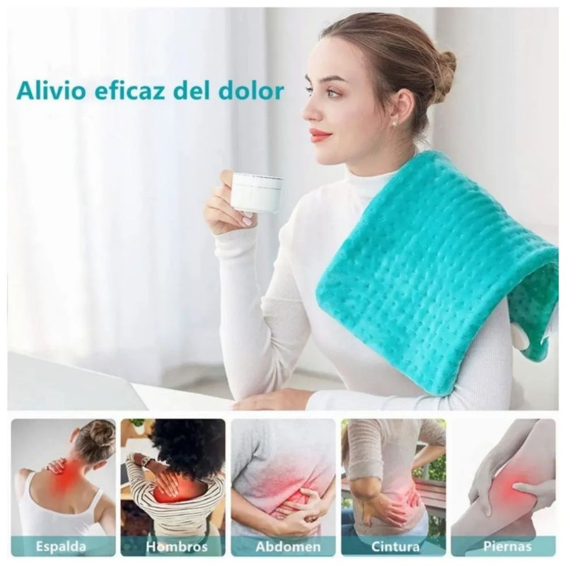 Cojín Eléctrico Terapia De Calor Dolor Muscular Fisioterapia  Color Azul