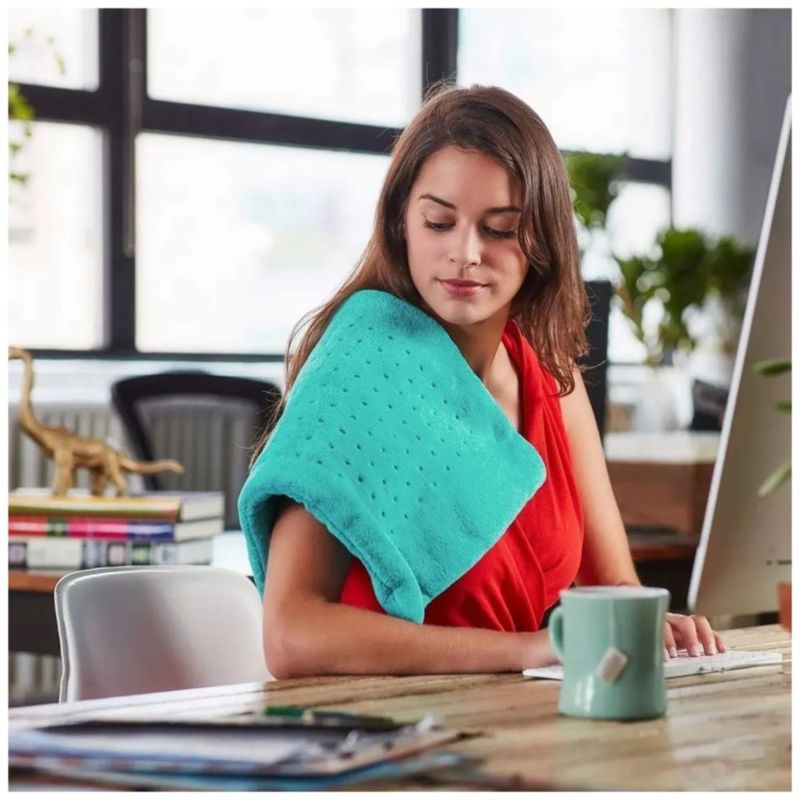 Cojín Eléctrico Terapia De Calor Dolor Muscular Fisioterapia  Color Azul