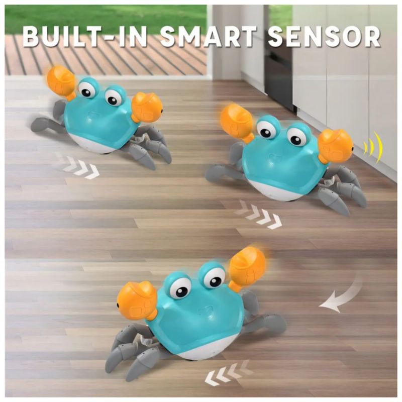 Juguete De Cangrejo Inducción Música Luz Para Bebé Azul