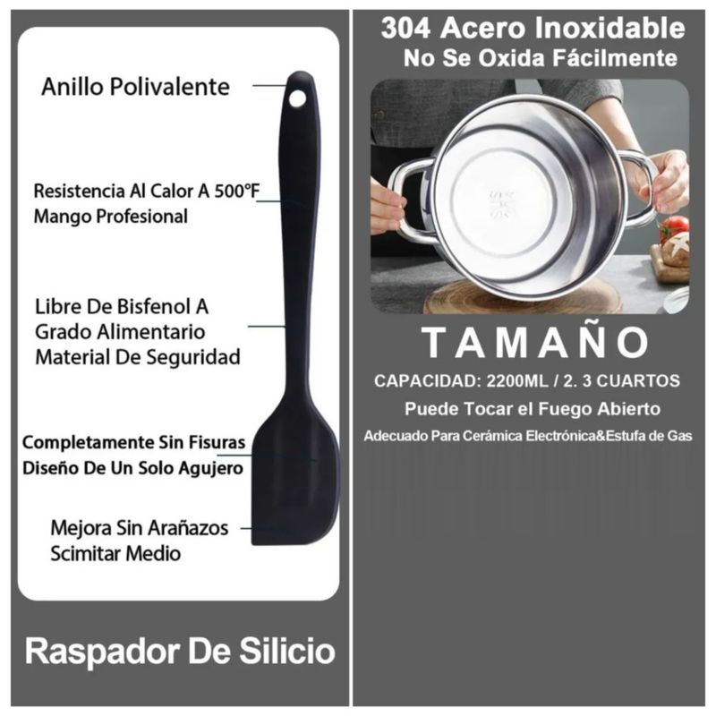 Set de Pocillos De Acero Inoxidable 2ps Color Plata