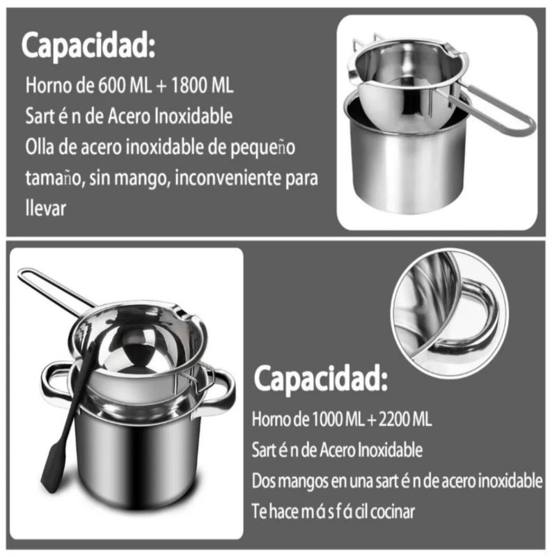 Set de Pocillos De Acero Inoxidable 2ps Color Plata