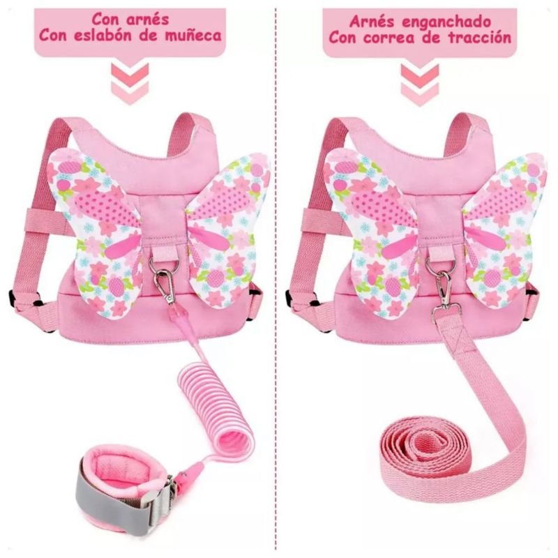 Arnés De Seguridad Para Bebé Niños 3 En 1 Con Correa Llave Rosa