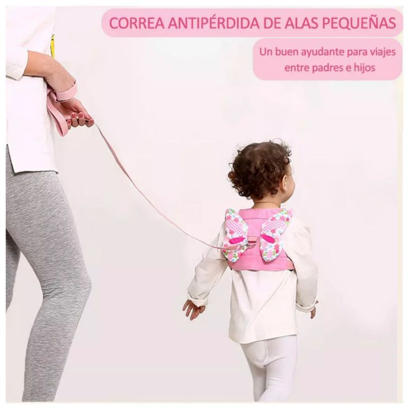 Arnés De Seguridad Para Bebé Niños 3 En 1 Con Correa Llave Rosa