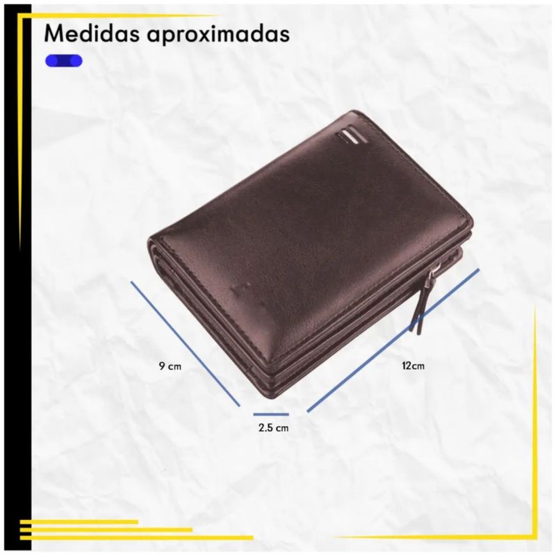 Cartera Minimalista Para Hombre Tarjetero Billetera Color Café