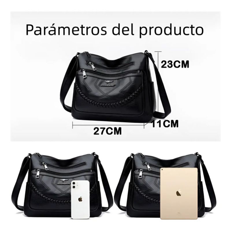 Bolso Bandolera Para Mujer Cruzada Color Negro