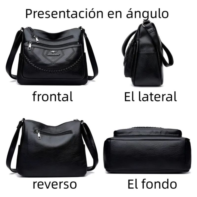 Bolso Bandolera Para Mujer Cruzada Color Negro