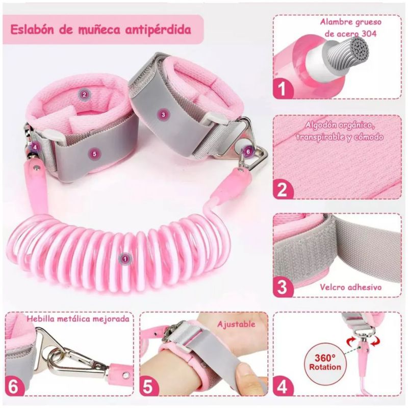 Arnés Para Seguridad ara Seguridad Para Niños 1-10 Años Color Rosa