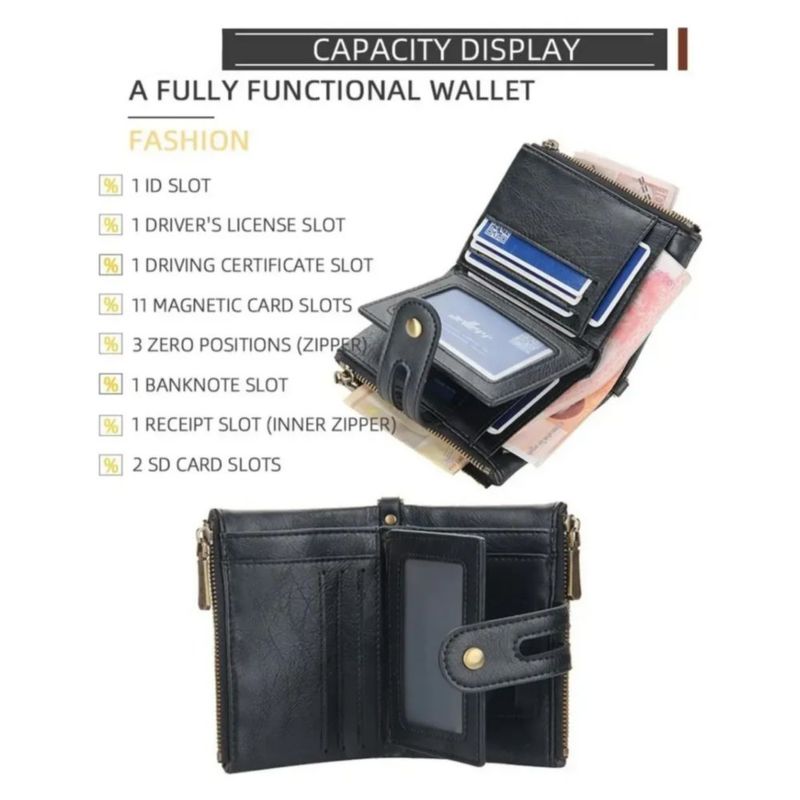 Cartera Para Hombre Con Cadena Antirrobo Color Marrón