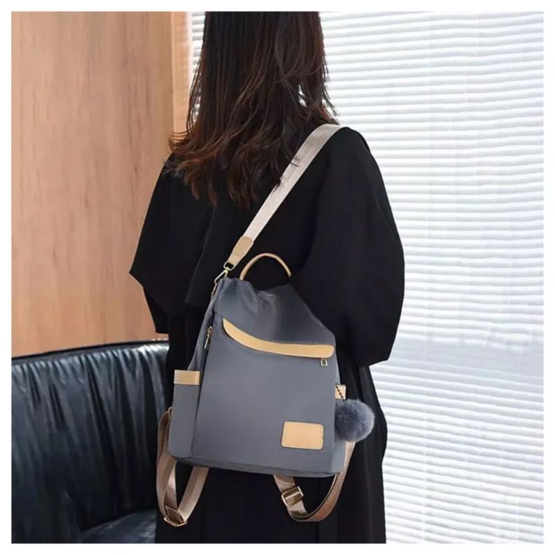 Mochila para Mujer Impermeable Anti-robo Color Gris
