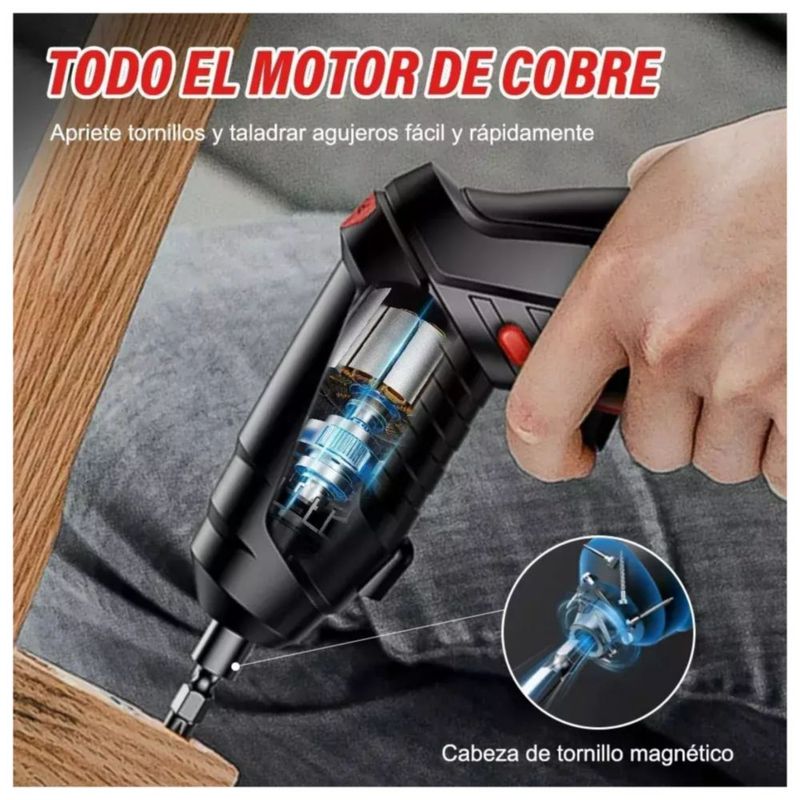 Juego De Destornillador Eléctrico Inalámbrico 3.6v,47pcs