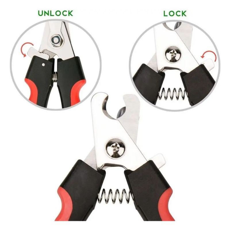 Corta Uñas Para Mascota  + Lima Color Rojo/Plata