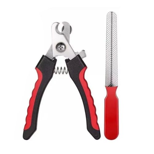 Corta Uñas Para Mascota  + Lima Color Rojo/Plata