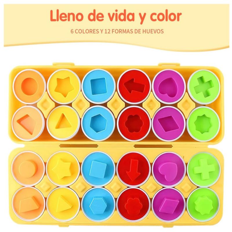 Juego Didáctico de Huevos, Educativos Multicolor