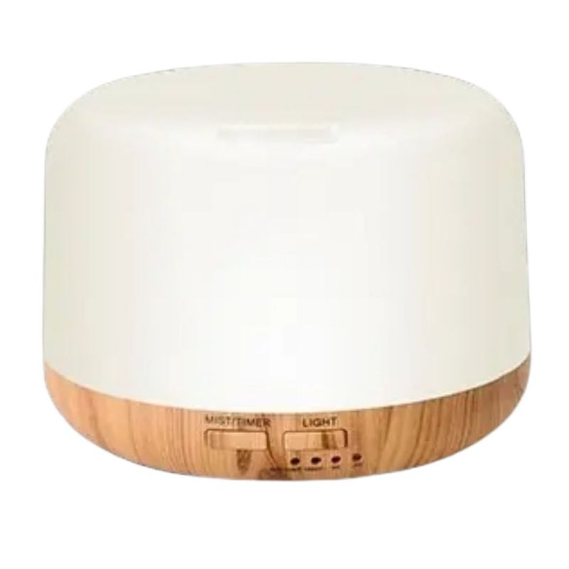 Humidificador Difusor De Aroma, Con Control Remoto y 8 Aceites Color Blanco y Café