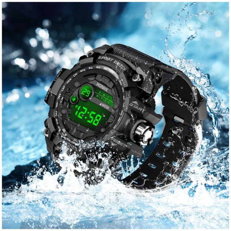 Reloj Deportivo, Militar Impermeable Color Negro