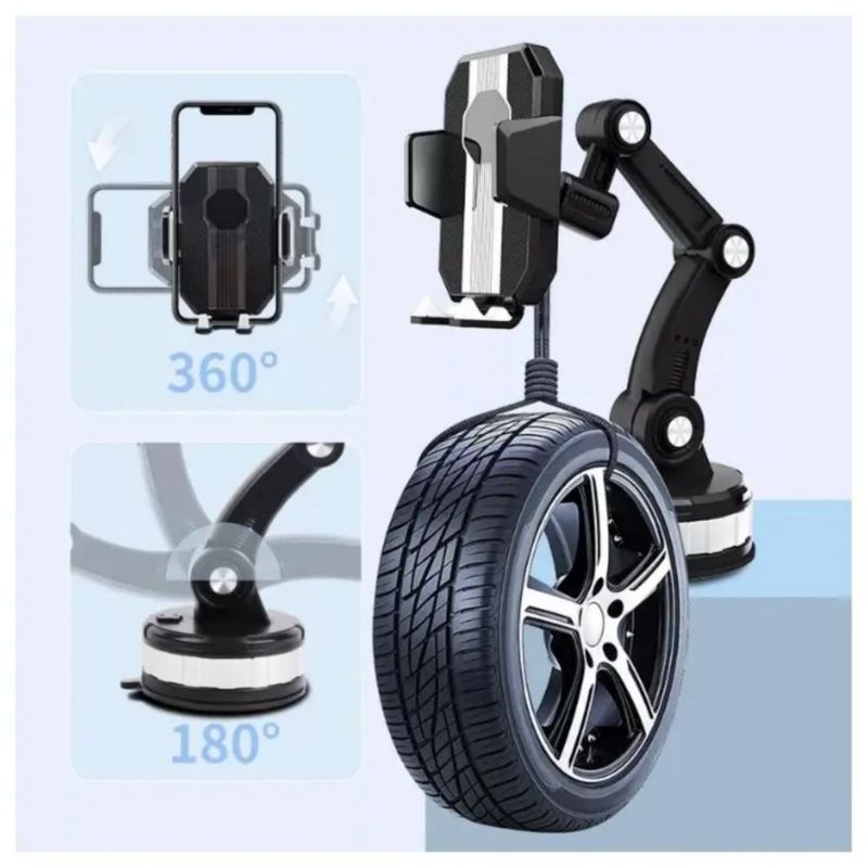 Base Porta Celular 360 grados para auto Color Negro