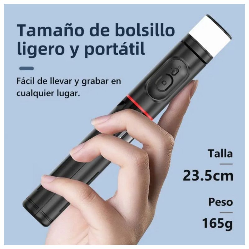 Selfies Stick Con Tripode Bluetooth Color Negro
