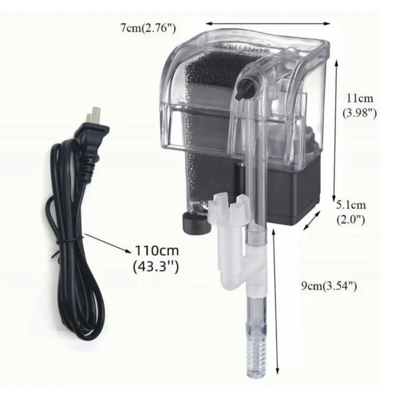 Filtro para Pecera Externo De Cascada Para Peceras 15 A 20 Litros Color Negro