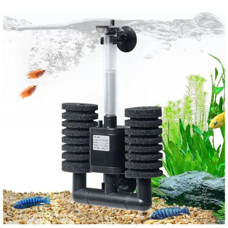 Filtro de esponja con bomba para acuario Color Negro