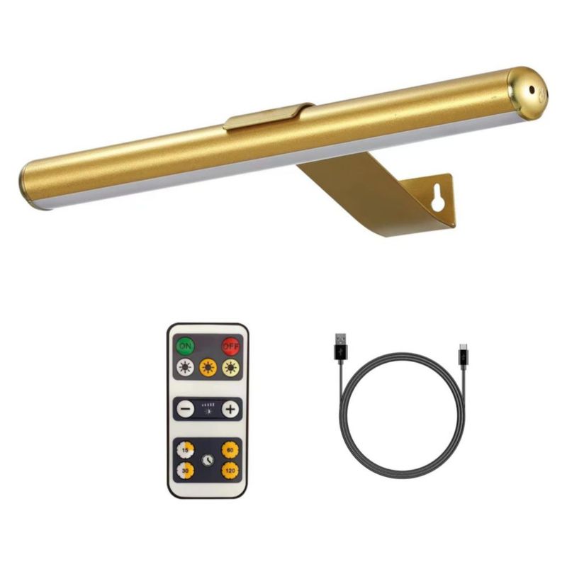 Lámpara Inalámbrica Led, De Pared, A Control Remoto Color Dorado