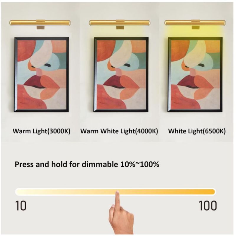 Lámpara Inalámbrica Led, De Pared, A Control Remoto Color Dorado