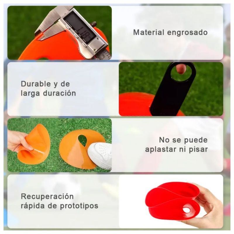 50 Platos De Entrenamiento Deportivo Multicolor
