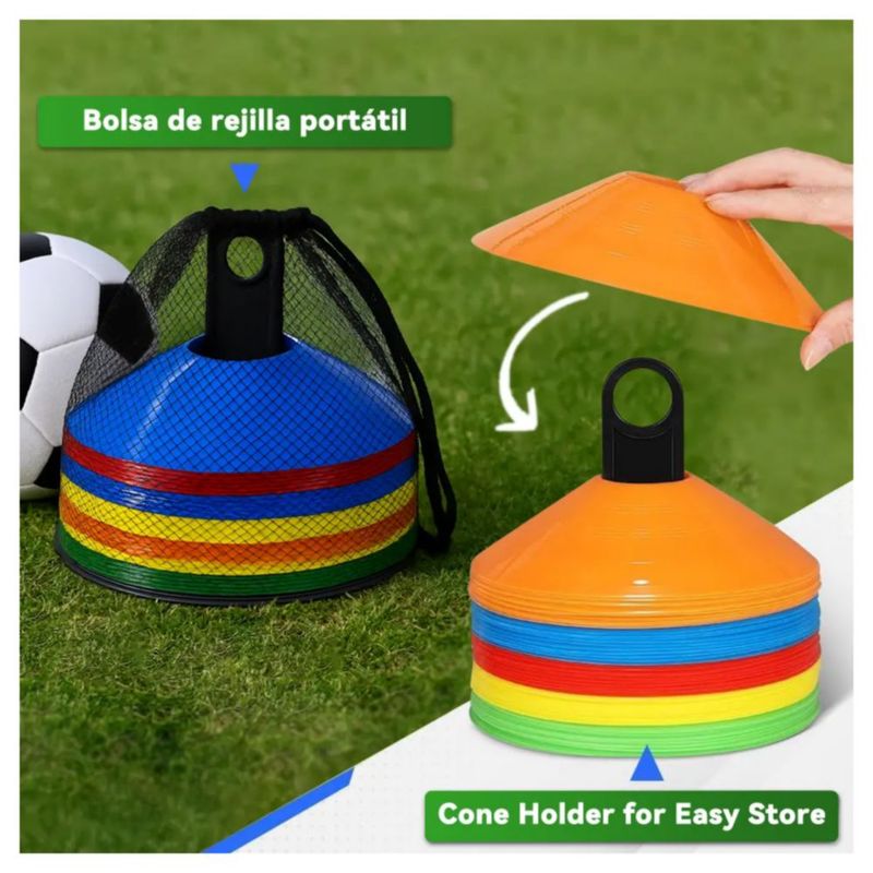 50 Platos De Entrenamiento Deportivo Multicolor